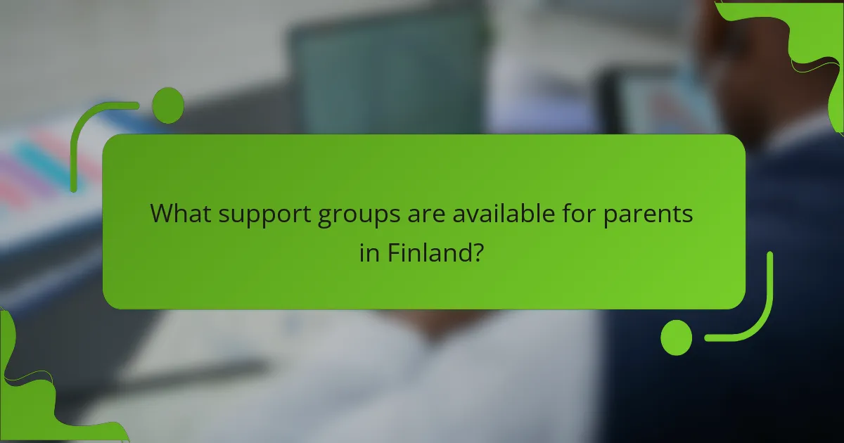 What support groups are available for parents in Finland?